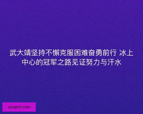 武大靖坚持不懈克服困难奋勇前行 冰上中心的冠军之路见证努力与汗水 武大靖坚持不懈克服困难奋勇前行 冰上中心的冠军之路见证努力与汗水