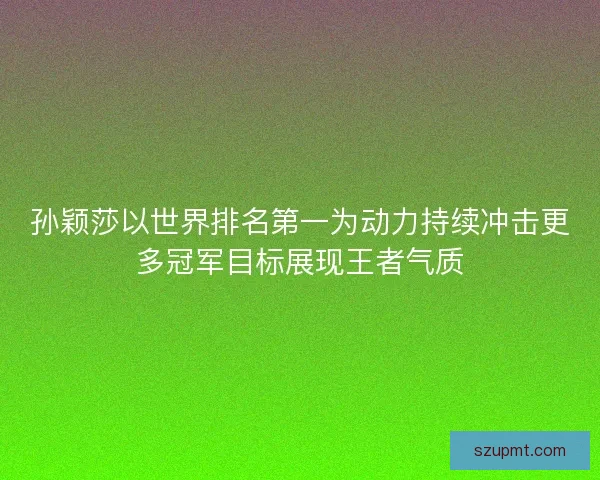 孙颖莎以世界排名第一为动力持续冲击更多冠军目标展现王者气质